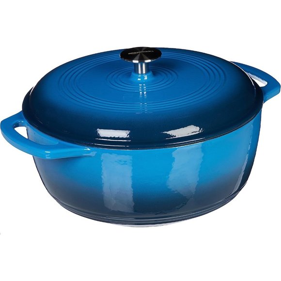 Other - 6-Quart Blue Basics Enameled Cast Iron Covered Round Dutch Oven